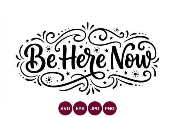 Be Here Now Decorative Swirls Hand: Elevating Mindful Design with Precision Vector Art