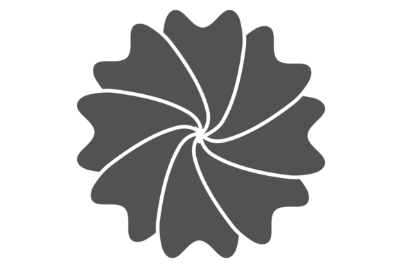 Blossom Black Icon: Decorative Flower Botany Emblem for Modern Design