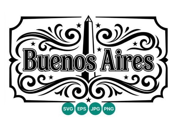 Buenos Aires Decorative Text Vector Art: A Vintage Design Asset for Modern Creators