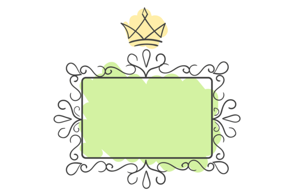 Crown Picture Frame. Decorative Doodle a: Elevating Your Visual Stories