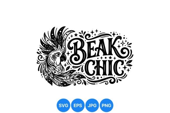 Decorative Bird Typography Design