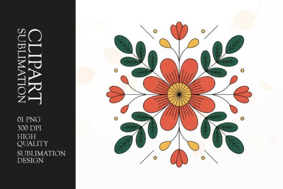 Decorative Floral Design Clipart PNG