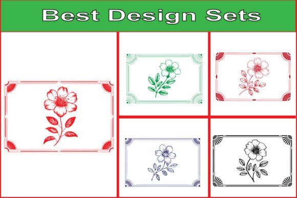 Decorative Floral Label SVG Frame Bundle