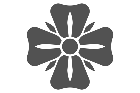 Decorative Flower Silhouette Logo. Black: Elevating Brand Identity with Timeless Elegance