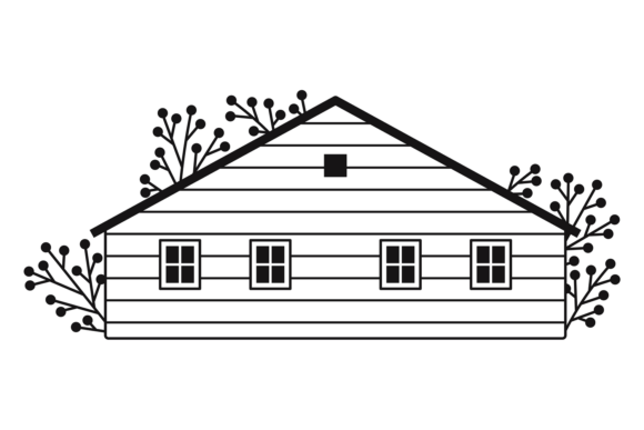 Decorative House Logo: Cute Tiny Vintage Design Evaluation