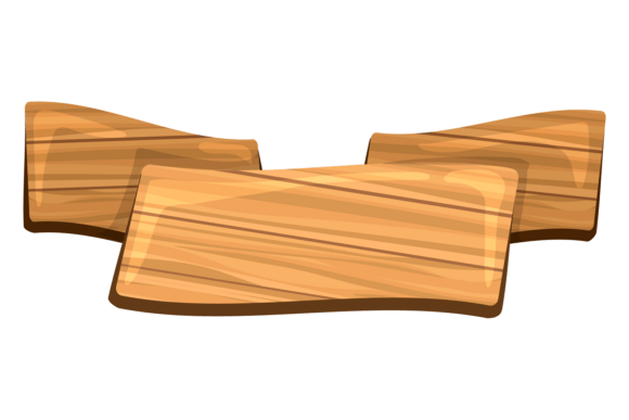 Decorative Wooden Banner. Cartoon Retro: A Practical Asset for Visual Storytelling