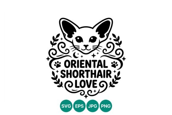 Elevating Brand Identity with Oriental Shorthair Cat Face Decorative Vector Art