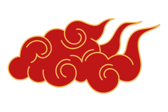 Evaluating Decorative Red and Golden Asian Cumulus for Modern Design Projects