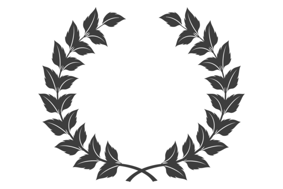 Floral Branch Wreath: Black Decorative Botany Frame for Professional Design