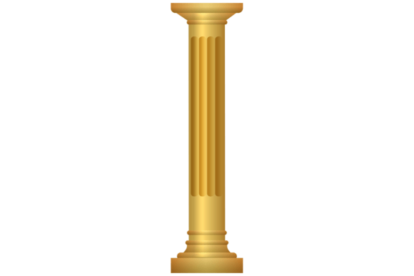 Golden Pillar. Decorative Architecture E: Elevating Exterior Design with Timeless Stone Elements