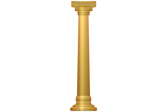 Historical Golden Column with Decorative: Bridging Classical Aesthetics and Modern Digital Design