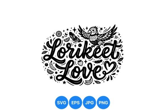 Lorikeet Love Decorative Vector Art: Integrating Whimsical Design into Professional Workflows