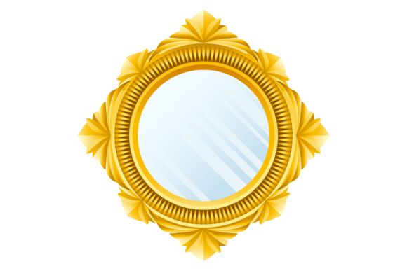 Round Golden Ornate Mirror Design