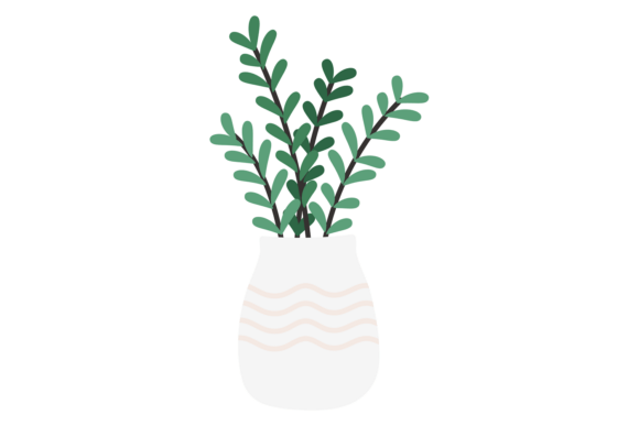 White Vase with Decorative Greenery: Elevating Spaces with Botanical Art